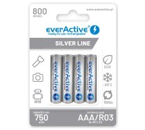 EVERACTIVE Rechargeable batteries Ni-MH R03 AAA 800 mAh Silver Line EVHRL03-800 Akumulatoru komplekts