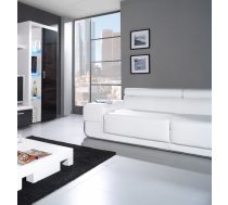 CAMA MEBLE Cama high display cabinet SAMBA white/black gloss SAMBA 2 BI/CZ Vitrīna