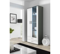 CAMA MEBLE Cama display cabinet SOHO S6 2D2S grey/white gloss SOHOWITS6 SZ/BI Vitrīna