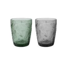 EVELEKT Drinking glass LEAF 250ml low, green