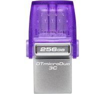 KINGSTON DataTraveler microDuo 3C 256GB USB Stick (Purple/Transparent, USB-A 3.2 Gen 1, USB-C 3.2 Gen 1) DTDUO3CG3/256GB USB atmiņas karte