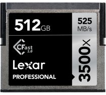 LEXAR PRO 3500X CFAST (VPG-130) R525/W445 512GB LC512CRBNA3500 Atmiņas karte