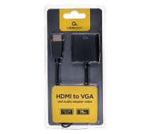 GEMBIRD Gembird A-HDMI-VGA-03 video cable adapter 0.15 m HDMI Type A (Standard) VGA (D-Sub) Black A-HDMI-VGA-03 Adapteris
