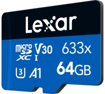 LEXAR 633X MICROSDHC/SDXC NO ADAPTER (V30) R95/W45 64GB LMS0633064G-BNNNG Atmiņas karte