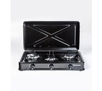 RAVANSON Adjustable gas cooker 3 zones K-03TB Black, White Countertop 60 cm K-03TB Galda plītiņa