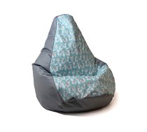 GO GIFT Sako bag pouffe Pear print grey-lama XL 130 x 90 cm Sēžammaiss