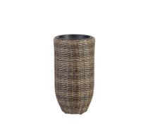 EVELEKT WICKER D28xH51cm Plastic Wicker Dark Brown Puķu pods