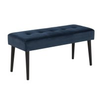 EVELEKT Bench GLORY 38x95xH45cm VIC fabric navy blue 66, tuftings, metal legs powder coated, rough matt black Sols