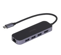 UNITEK HUB USB-C 3.1 RJ-45 3XUSB-A HDMI 4K PD100W D1084A USB centrmezgls