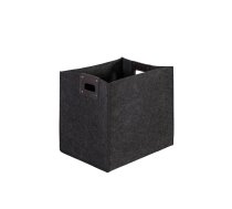 EVELEKT Basket MAX FELT-3, 32x25x32cm, dark grey felt, with PU sideholes Grozs