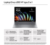 HP HP ENVY x360 14-fa0400nw Ryzen 5 8640HS 14,0"WUXGA Touch AG IPS300 nits 16GB DDR5 SSD512 Radeon Integrated 5MP W11Pro 2Y Glacier Silver A58SHEA Portatīvais dators