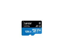 Lexar Atmiņas karte LSDMI128BB633A Lexar High-Performance 633x UHS-I micro SDXC, 128 GB, Class 10, U3, V30, A1, 45 MB/s, 100 MB/s
