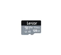 Lexar Atmiņas karte LMS1066128G-BNANG Lexar Professional 1066x UHS-I MicroSDXC, 128 GB, Flash memory class 10, Black/Gray, 120 MB/s, 160 MB/s