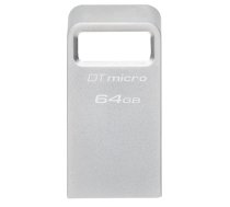 Kingston USB zibatmiņa DTMC3G2/64GB Kingston USB 3.2 Flash Drive DataTraveler micro 64 GB, USB 3.2, Silver