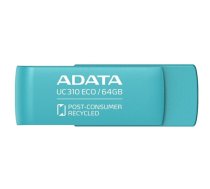 ADATA USB zibatmiņa UC310E-64G-RGN ADATA | USB Flash Drive | UC310 ECO | 64 GB | USB 3.2 Gen1 | Green