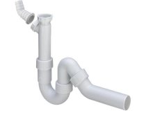 PVC sifons 11/2"x50 ar veļas mašīnas pieslēgumu