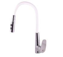 Sink lever mixer AMUR - Barva chrom/bílá,Rozměr 3/8''