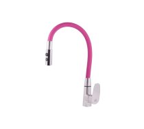 Sink lever mixer AMUR - Barva chrom/růžová,Rozměr 3/8''