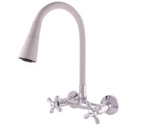 Wall mounted sink lever mixer MORAVA CHROME - Barva chrom/šedá,Rozměr 100 mm