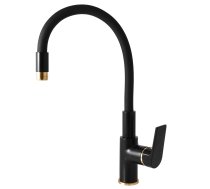 COLORADO Sink lever mixer with flexible spout BLACK MATT/GOLD - Barva černá matná/zlato,Rozměr 1/2''
