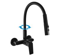 Sink lever mixer with flexible spout COLORADO BLACK MATT - Barva černá matná,Rozměr 100 mm