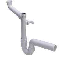 PVC sifons 11/2"x50 ar veļas mašīnas pieslēgumu, speciālais modelis
