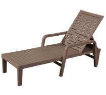 Plastmasas sauļošanas zvilnis (koka imitācija) 183x60 cm, brūns