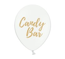 Balons  Candy Bar, balts ar zeltu, 30 cm (PD-SB14P-213-008)