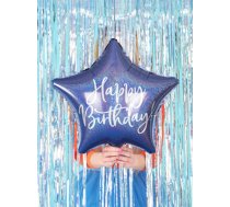 Folijas balons Zvaigzne "Happy Birthday", tumši zils, 40 cm (PD-FB93-074)