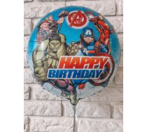 Folija balons Marvel Happy Birthday, aplis, 45 cm (PP-YX075)