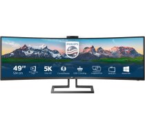 Philips SuperWide curved LCD display 499P9H/00    48.8 ", VA, Dual QHD, 5120 x 1440 pixels, 32:9, 5 ms, 450 cd/m², Black, Headphone out