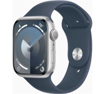 Apple Watch Series 9 GPS, 45 mm, Sport Band, S/M, sudraba/zila - Viedpulkstenis MR9D3ET/A