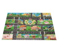 Rotaļu paklājiņš Pilsēta + ielu zīmes ūdensizturīgs krāsains 130x100cm (7288)