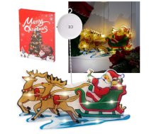 Ziemassvētku rotājums Santa kamanās LED (5244_2)