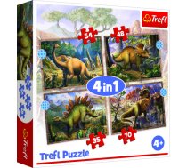 TREFL Pužļu komplekts 4in1 Dinozauri (34383T)
