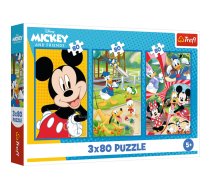 TREFL DISNEY MICKEY MOUSE Pužļu komplekts Mickey Mouse komanda, 3x80 gab. (34887T)