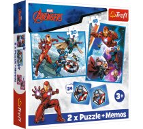 TREFL AVENGERS Puzles komplekts 30 gab + 48 gab + 24 memo (93333T)