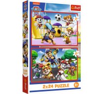 TREFL PAW PATROL Puzļu komplekts Jautrā suņu diena, 2x24 gab. (34434T)