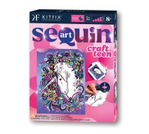 KITFIX Amatniecības komplekts Sequin Art Craft Teen spīdumiņu māksla, Vienradzis (FP2204)