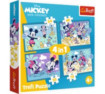 TREFL DISNEY Pužļu komplekts 4in1 Mikijs (34669T)