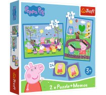 TREFL PEPPA PIG Puzles komplekts Peppa Pig 30 gab + 48 gab + 24 memo (93331T)