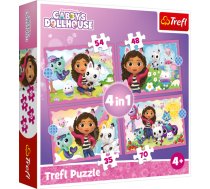 TREFL GABBY´S DOLLHOUSE Pužļu komplekts 4 in1 (34620T)
