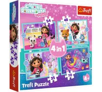 TREFL GABBY´S DOLLHOUSE Pužļu komplekts 4 in1 (34670T)