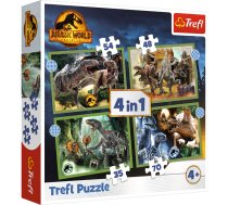 TREFL JURASSIC WORD Pužļu komplekts 4in1, 35+48+54+70 gab. (34607T)