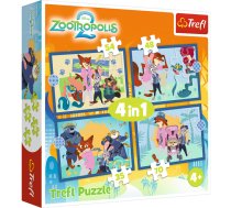 TREFL DISNEY ZOOTROPOLIS Pužļu komplekts 4in1 (34677T)