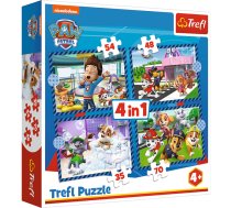 TREFL PAW PATROL Pužļu komplekts 4 in 1 Ķepa Patruļa (34650T)