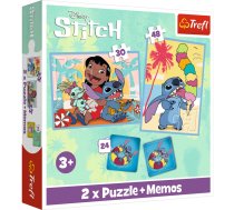 TREFL DISNEY STITCH Puzles komplekts 30 gab + 48 gab + 24 memo (93585T)
