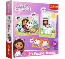 TREFL GABBY´S DOLLHOUSE Puzles komplekts 30 gab + 48 gab + 24 memo (93382T)