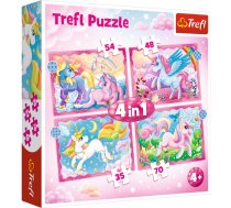 TREFL Pužļu komplekts 4in1 Vienradži (34389T)