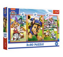 TREFL PAW PATROL Pužļu komplekts Suņu banda, 3x80 gab. (34886T)